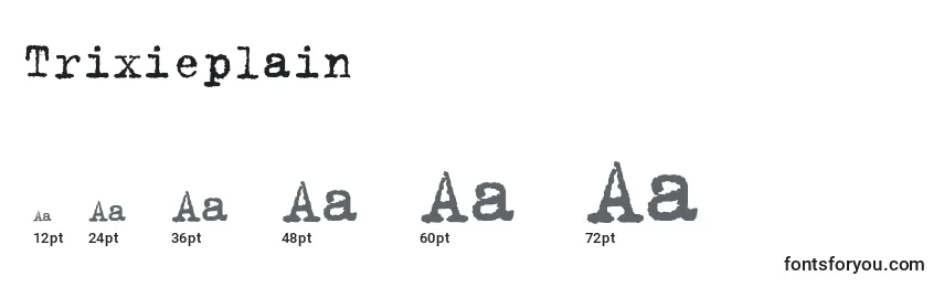 sizes of trixieplain font, trixieplain sizes