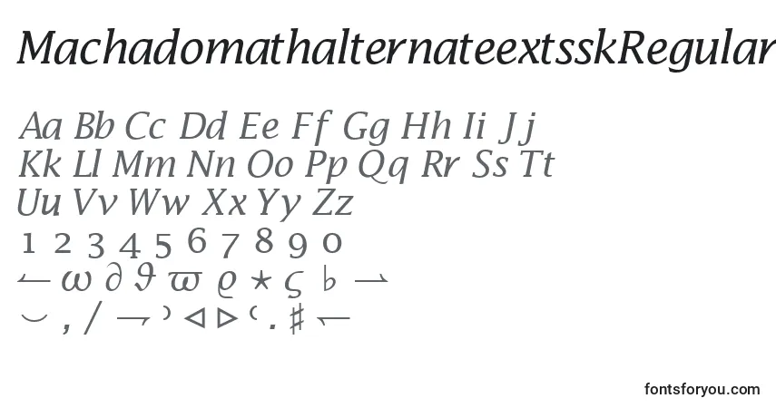 Шрифт MachadomathalternateextsskRegular – алфавит, цифры, специальные символы