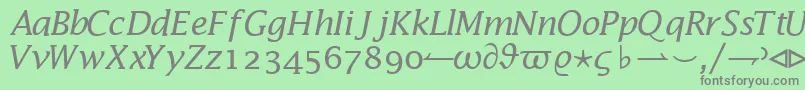 フォントMachadomathalternateextsskRegular – 緑の背景に灰色の文字