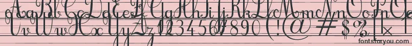 CursifLignes Font – Black Fonts on Pink Background