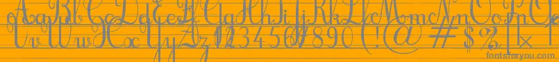 CursifLignes-Schriftart – Graue Schriften auf orangefarbenem Hintergrund