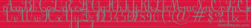 CursifLignes Font – Gray Fonts on Red Background