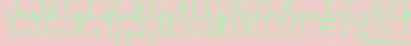 CursifLignes Font – Green Fonts on Pink Background