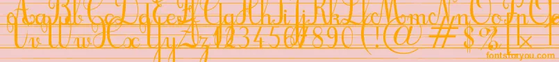 CursifLignes Font – Orange Fonts on Pink Background