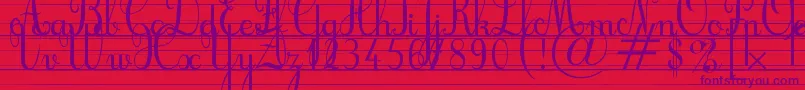 fuente CursifLignes – Fuentes Moradas Sobre Fondo Rojo