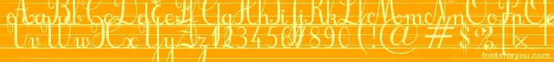 CursifLignes Font – Yellow Fonts on Orange Background