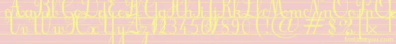 CursifLignes-Schriftart – Gelbe Schriften auf rosa Hintergrund