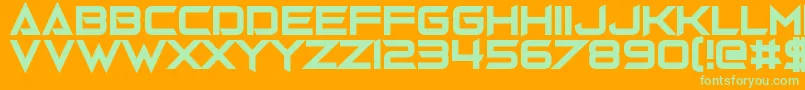 フォントGravedigger – オレンジの背景に緑のフォント