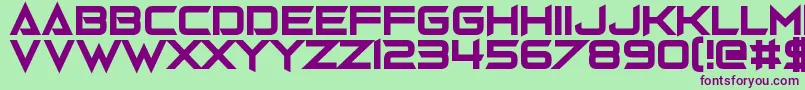 Czcionka Gravedigger – fioletowe czcionki na zielonym tle