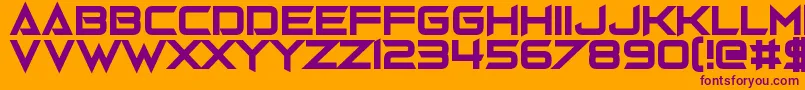 フォントGravedigger – オレンジの背景に紫のフォント