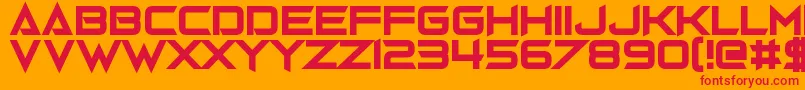 フォントGravedigger – オレンジの背景に赤い文字