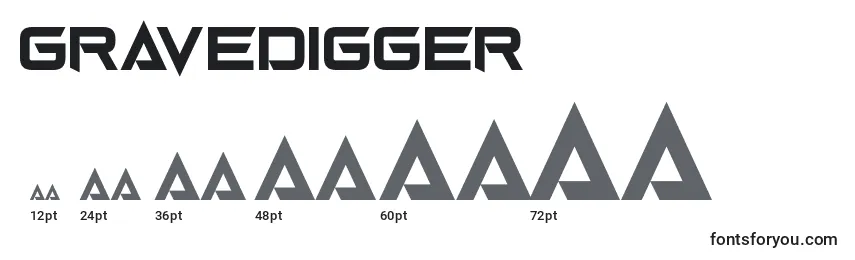 Размеры шрифта Gravedigger