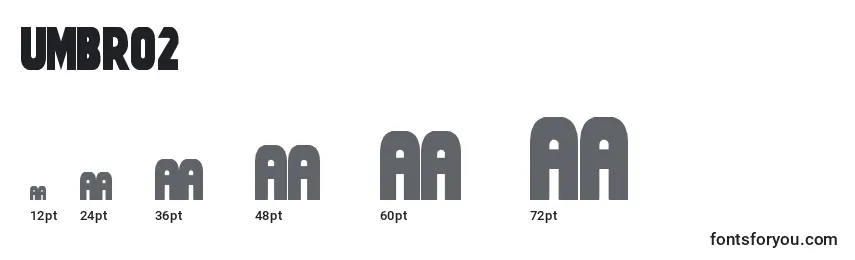 Umbro2 Font Sizes
