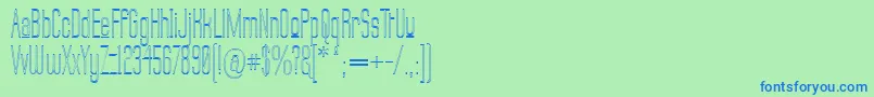 LabtopUpperOutline Font – Blue Fonts on Green Background