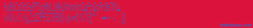 LabtopUpperOutline Font – Blue Fonts on Red Background