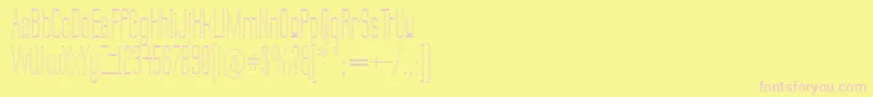 LabtopUpperOutline Font – Pink Fonts on Yellow Background