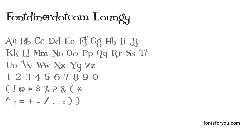Шрифт Fontdinerdotcom Loungy – алфавит, цифры, специальные символы