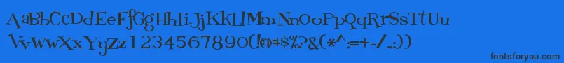 フォントFontdinerdotcom Loungy – 黒い文字の青い背景