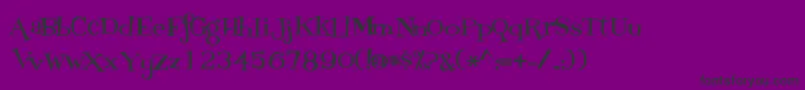 Fontdinerdotcom Loungy-Schriftart – Schwarze Schriften auf violettem Hintergrund