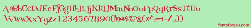 Fontdinerdotcom Loungy Font – Red Fonts on Green Background