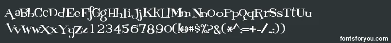 Шрифт Fontdinerdotcom Loungy – белые шрифты на чёрном фоне