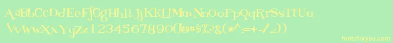 Fontdinerdotcom Loungy Font – Yellow Fonts on Green Background