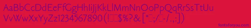 ClaudeSansLetPlain.1.0 Font – Purple Fonts on Red Background