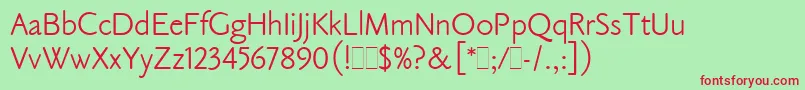 ClaudeSansLetPlain.1.0 Font – Red Fonts on Green Background