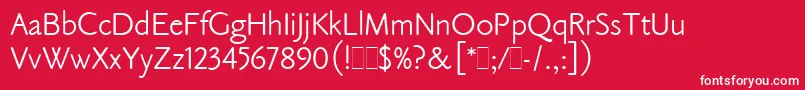 ClaudeSansLetPlain.1.0 Font – White Fonts on Red Background