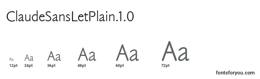 Размеры шрифта ClaudeSansLetPlain.1.0