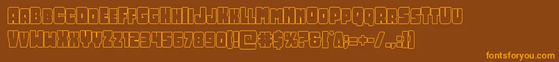 Opusmundioutline Font – Orange Fonts on Brown Background