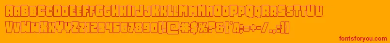 フォントOpusmundioutline – オレンジの背景に赤い文字