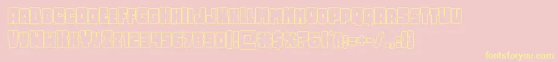 Opusmundioutline-Schriftart – Gelbe Schriften auf rosa Hintergrund