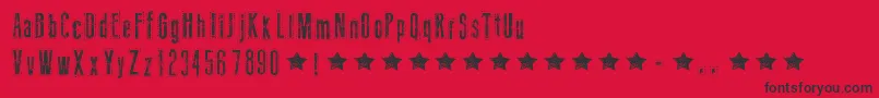 NeedleworkUs Font – Black Fonts on Red Background