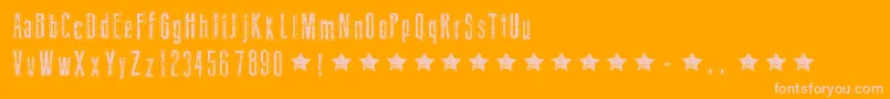 Шрифт NeedleworkUs – розовые шрифты на оранжевом фоне