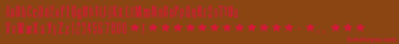 NeedleworkUs Font – Red Fonts on Brown Background