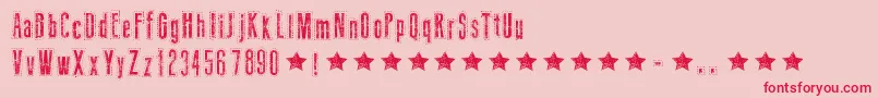 NeedleworkUs Font – Red Fonts on Pink Background