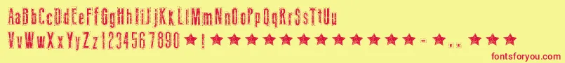 Police NeedleworkUs – polices rouges sur fond jaune