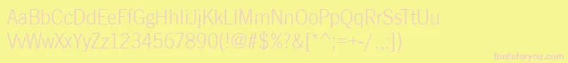 NewcastleLightRegular Font – Pink Fonts on Yellow Background