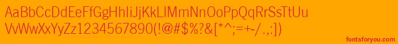 NewcastleLightRegular Font – Red Fonts on Orange Background