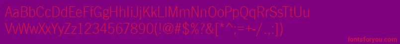 NewcastleLightRegular Font – Red Fonts on Purple Background