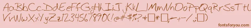 BudHand1a Font – Brown Fonts on Pink Background
