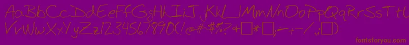 BudHand1a Font – Brown Fonts on Purple Background