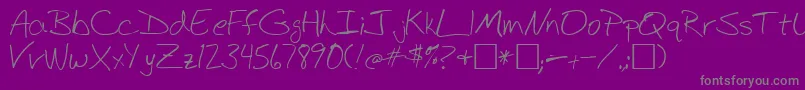 BudHand1a Font – Gray Fonts on Purple Background