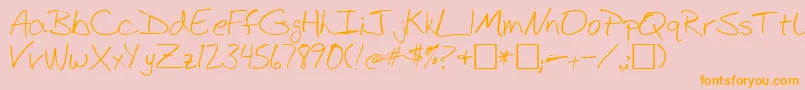 BudHand1a Font – Orange Fonts on Pink Background