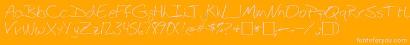 BudHand1a Font – Pink Fonts on Orange Background