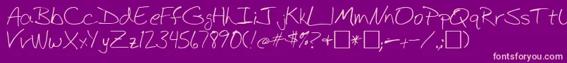 BudHand1a Font – Pink Fonts on Purple Background