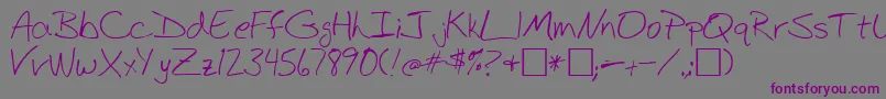 BudHand1a Font – Purple Fonts on Gray Background