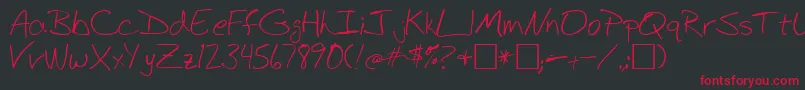 BudHand1a Font – Red Fonts on Black Background