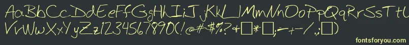 BudHand1a Font – Yellow Fonts on Black Background